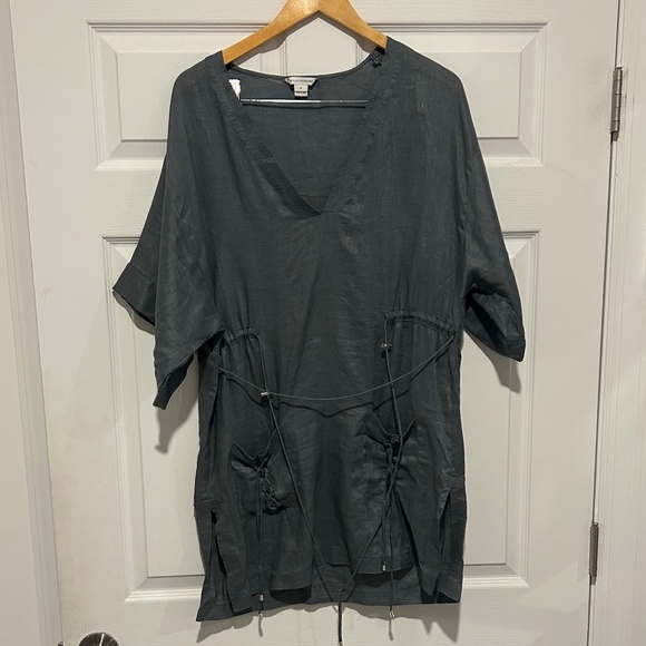 Diane Von Furstenberg Vintage Gray Linen Coverup - Picture 1 of 3
